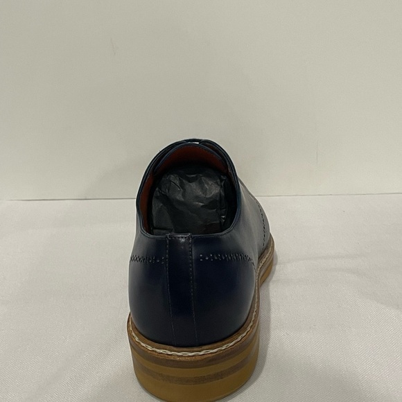 Mezlan shoes Wingtip navy/gray leather calf Oxford light - Picture 4 of 5